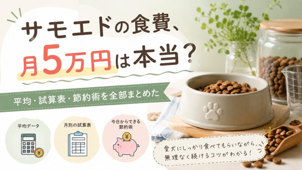 サモエドの食費、月5万円は本当？平均・試算表・節約術を全部まとめた